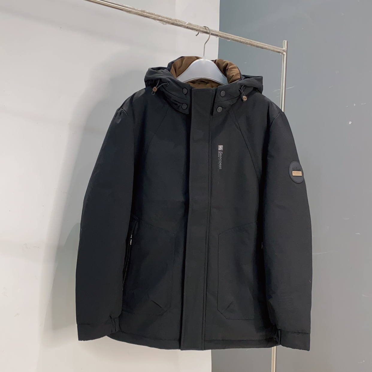 Q秋冬简约帅气防风保暖可拆帽子90鹅绒男士羽绒服商务外套TX长71