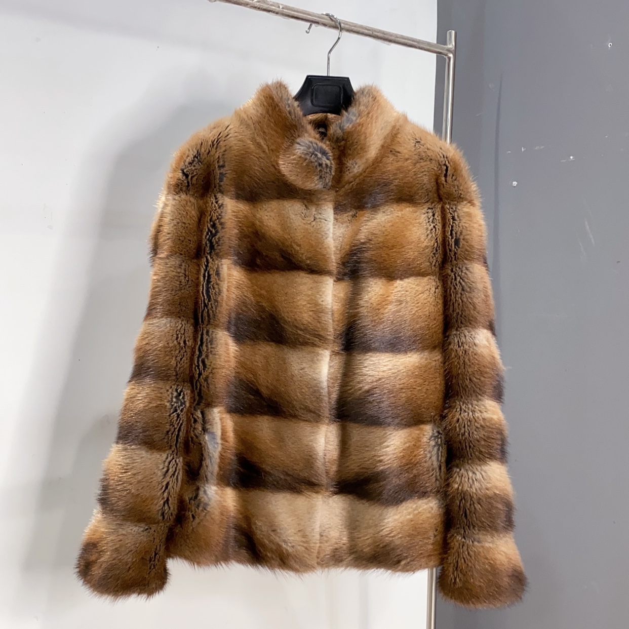 进口青根貂皮大衣女2025新款横排立领水貂毛皮草外套短款XJX长62