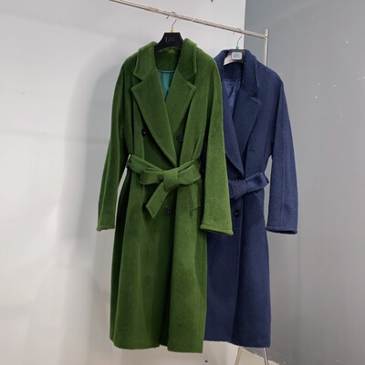 62苏丽羊驼38绵羊毛西装领中长款加厚毛呢苏力大衣女外套AN长114