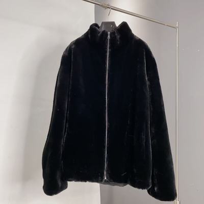 Q金貂绒皮草外套男短款翻领加厚保暖皮毛一体大衣男2501长69