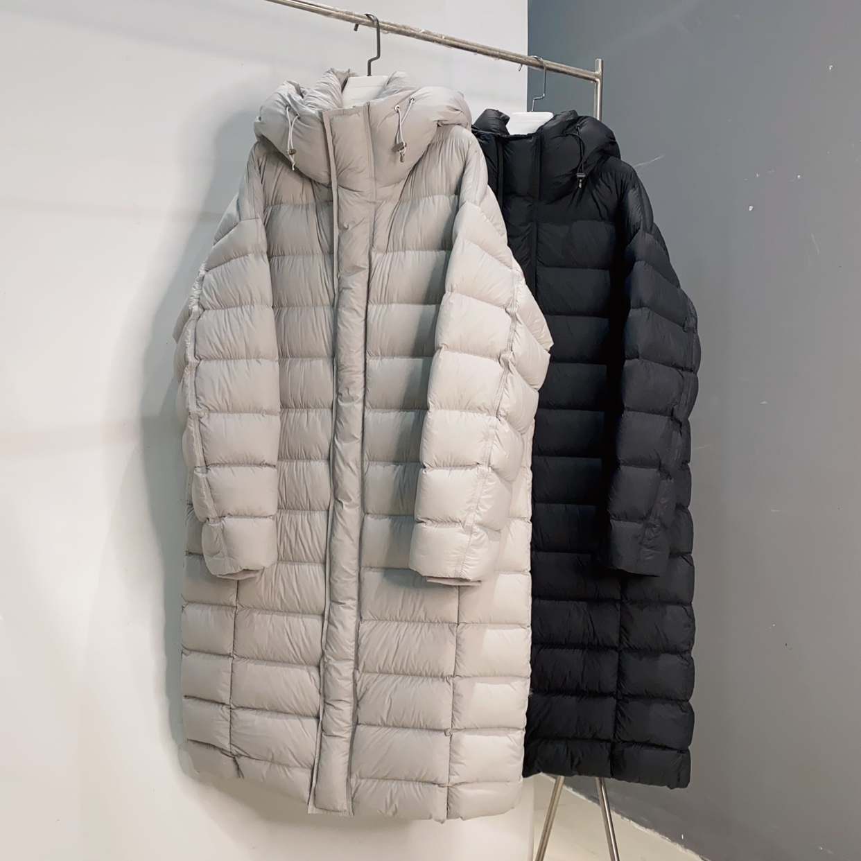 Q鹅绒服【加厚长款连帽90白鹅绒羽绒服】情侣男士保暖韩版外套TX