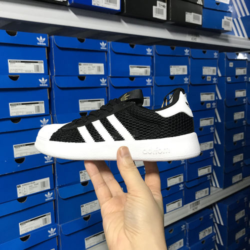 Adidas三叶草ADIFOM SUPERSTAR 360儿童经典网面一脚蹬板鞋JR7411