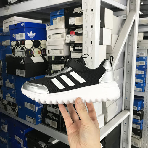 Adidas Playflow EL 儿童魔术贴网面透气运动休闲鞋 KJ3271 3272