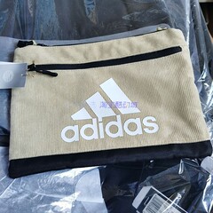 小七Adidas 男女大Logo百搭灯芯绒便携收纳单肩包斜挎包 H51154
