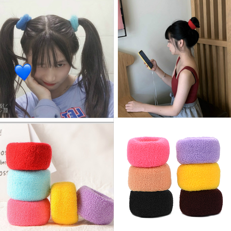 复古韩国森女系黑色ins大肠圈