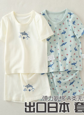 男童居家服睡衣短袖五分裤套装