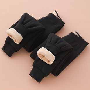 棉裤 男女童校服神器中大童加绒秋裤 冬季 驼绒四层加厚儿童保暖裤