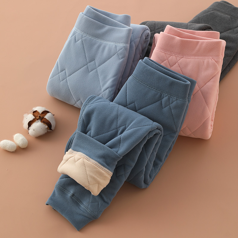 儿童校服神器保暖裤羊毛夹棉加厚中大童打底秋裤男女童棉裤秋冬季