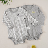 日系新生婴儿连体睡衣纯棉长袖 包屁衣男宝宝空调服爬爬服幼儿哈衣