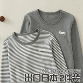 T恤磨毛无骨上衣宝宝打底衫 2件装 儿童纯棉秋衣秋冬男童内穿长袖