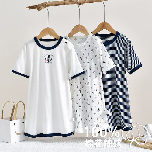 宝宝睡袋日系100%纯棉男童睡裙