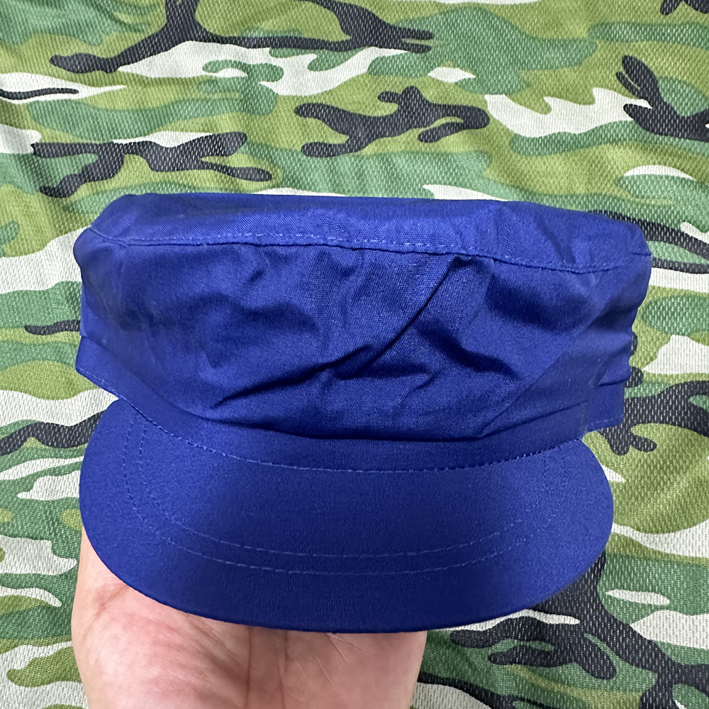 正品蓝色解放帽老货维棉布帽子工作帽老兵收藏65式军套装单帽子