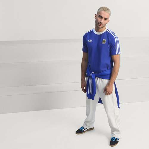 Adidas/阿迪达斯正品阿根廷队复古足球休闲文化修身短袖T恤JZ6307