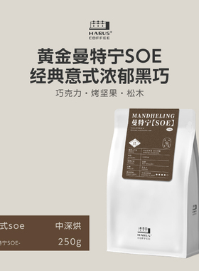 MARUS马路咖啡 巧克力坚果SOE黄金曼特宁意式单品咖啡豆 中深烘焙