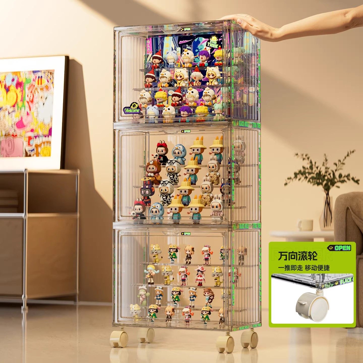 新款透明手办展示柜盲盒收纳展示架适用乐高玩具模型积木陈列柜子,收纳整理,手办收纳盒,淘宝优惠券,粉丝福利购,淘宝优惠卷