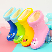 可爱卡通宝宝水鞋 儿童雨鞋 女童学生中大童防滑雨靴男童牛筋底时尚