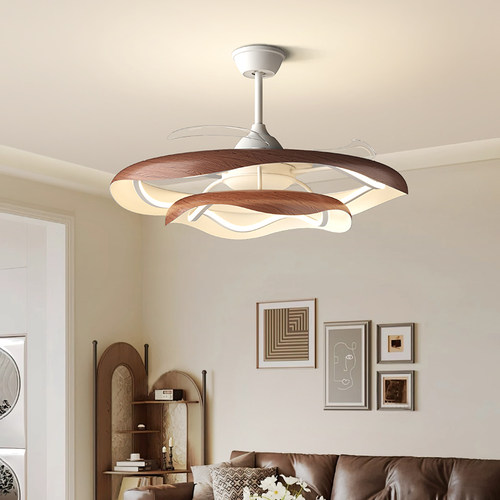 客厅吊灯风扇灯吊扇灯2025新款餐厅卧室智能中古书房风扇吸顶灯