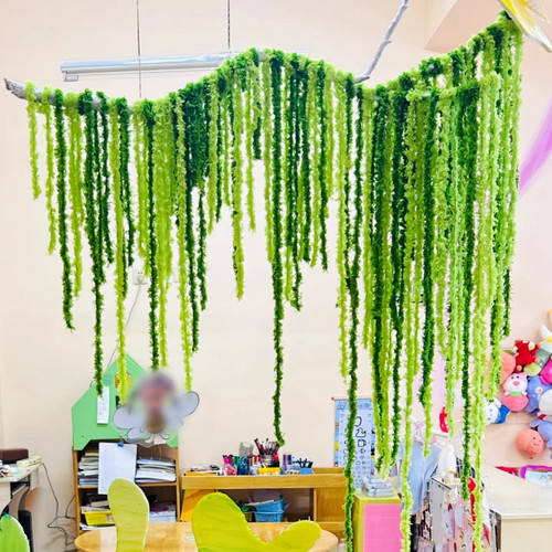 珊瑚绒粗冰岛毛线diy走廊吊饰材料包幼儿园春天环创场景布置装饰