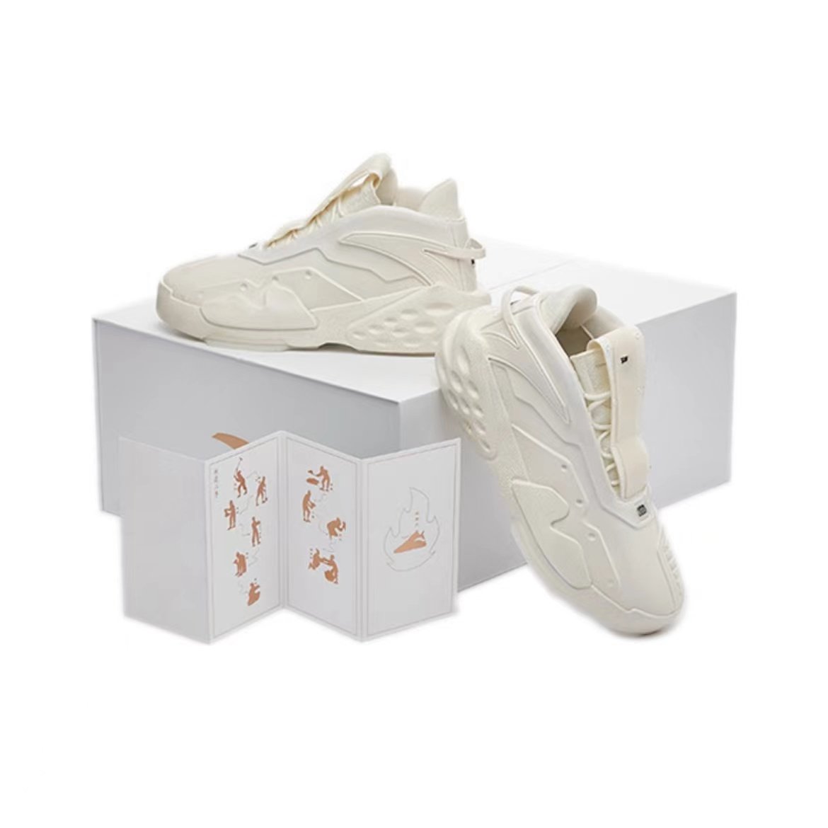 【情人节限定】安踏霸道 独白 高帮休闲板鞋 白色 汝瓷122218088s