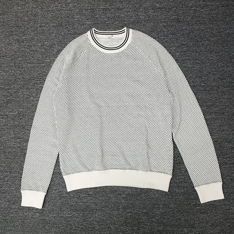 休闲风撞色圆领针织衫男女同款宽松长袖毛衣上衣直筒毛衫春秋款
