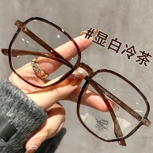 高颜值文艺复古豹纹防蓝光眼镜女黑框时尚 超轻大框平光镜近视镜