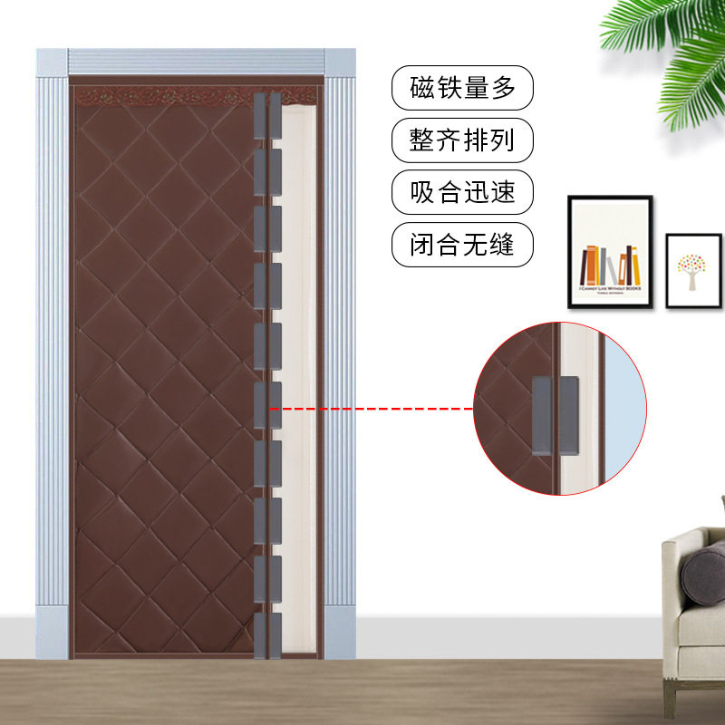 侧开棉门帘空调保暖保温PU皮挡风