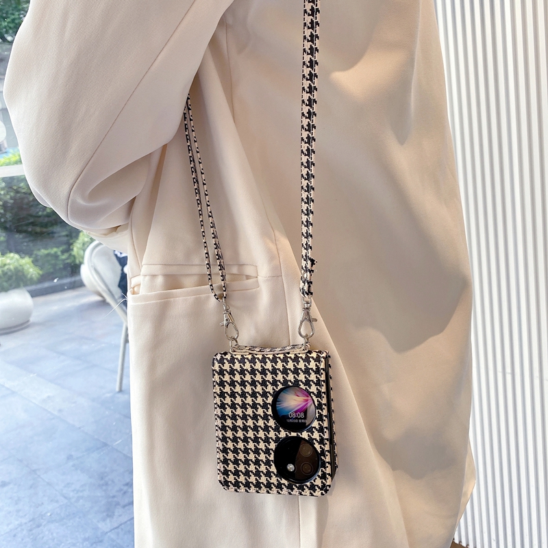 新品斜跨适用华为Pocket 2手机壳折叠屏全包防摔女款长背链p50pocketS挂绳保护壳高级感气质时尚铰链一体轻奢