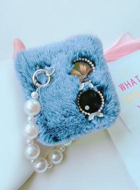 浚双毛茸茸适用于华为p50pocketS手机壳Pura X折叠屏Pocket 25G宝盒防摔女款奢华手提毛绒