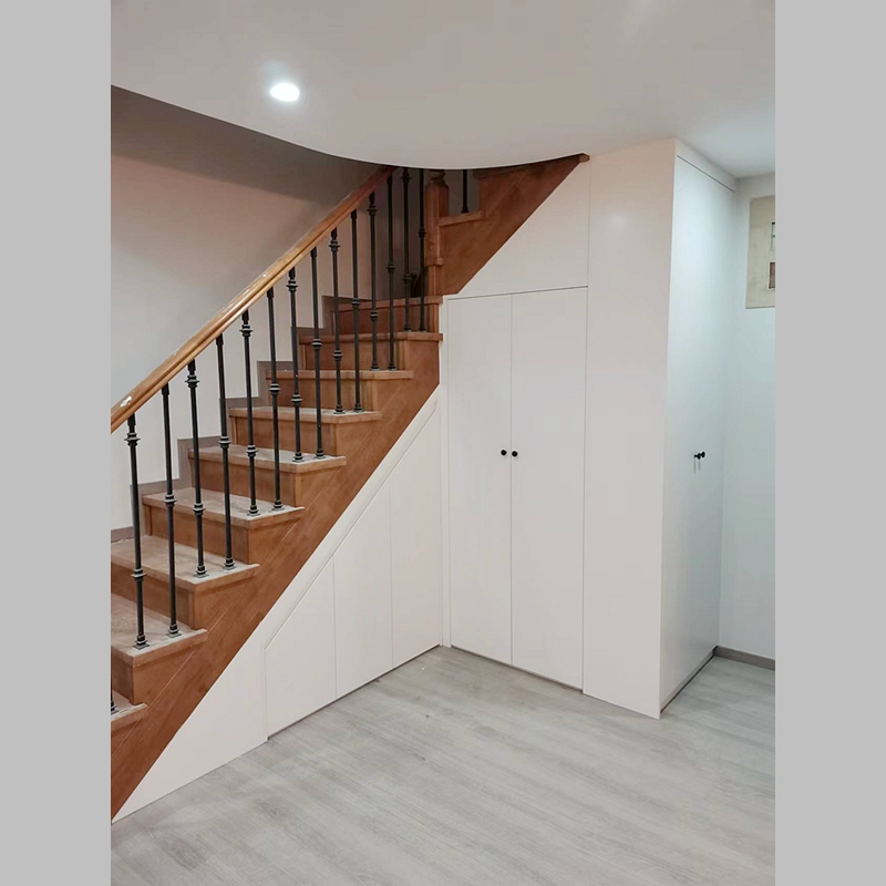 定做异形转角斜边楼梯下收纳柜