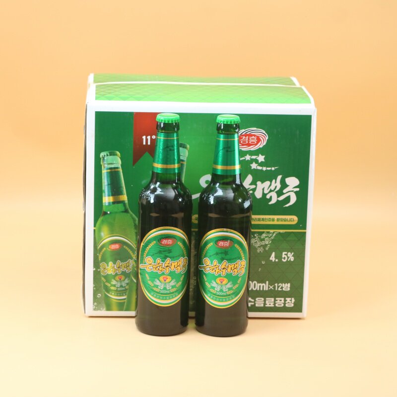 朝鲜原装进口银河水啤酒丹东旅游特产纪念品平壤鸭绿江胜大同江黄