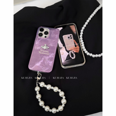 ins博主土星紫色西太后防摔适用于苹果14promax16/15/13手机壳