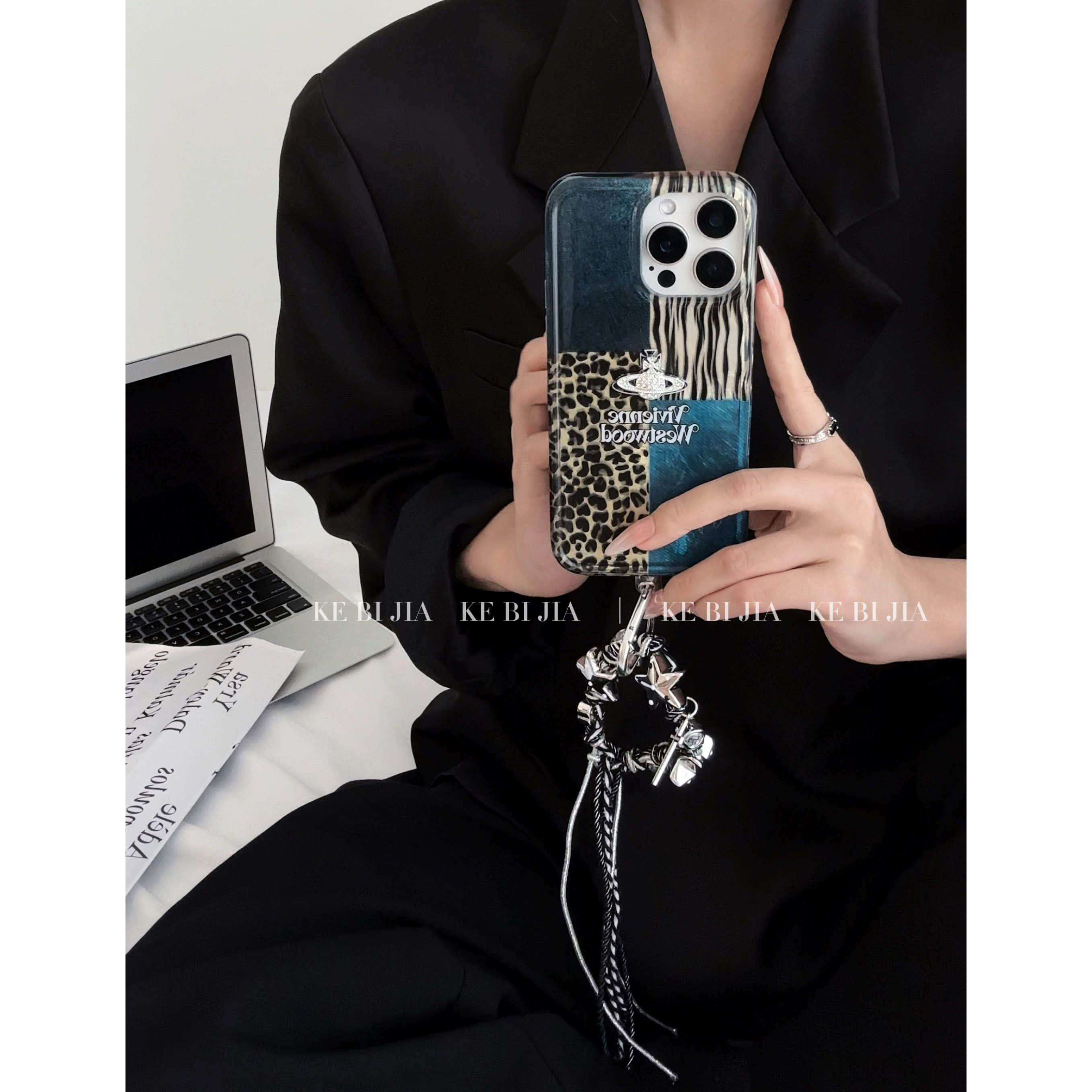 高级小众博主豹纹土星西太后防摔适用于苹果14promax16/15/13手机壳