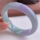 缅甸翡翠玉手镯冰糯种春彩飘绿紫罗兰淡紫青贵妃水润细腻翡翠手镯