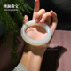 新疆高仿和田玉白玉外蒙料胖圆条手镯贵妃圆条展会促销 玉石手镯