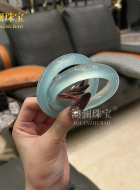 高冰油青石英岩手镯水沫玉翡翠色葡萄肉绿色正圈玉石镯子
