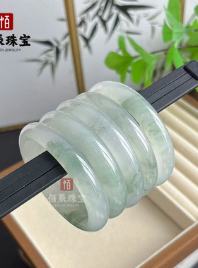 新疆金丝玉天山翠玉手镯气质清新女款昆仑雪翠扁条少女镯