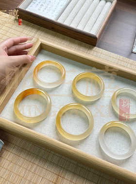 天然黄龙玉手镯玉镯金丝玉镯子玉镯黄翡半山半水桂花酿手镯送妈妈