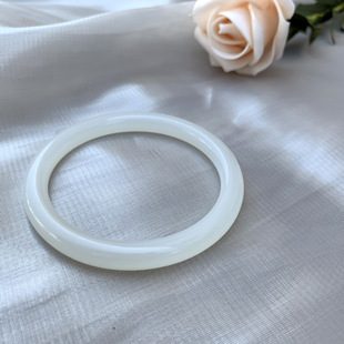 优质新疆和田白玉手镯女款叮当镯圆条细条天然货羊脂白玉镯