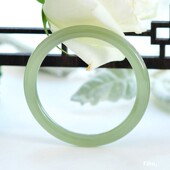 玉镯 和田玉青玉细圆条手镯天然新疆青白玉手镯子少女款 和田玉