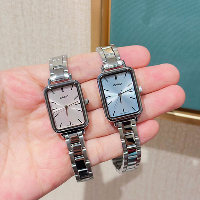 卡西欧手表女士小方块轻奢小众ins风学生款石英表LTP-V009D-2/4E
