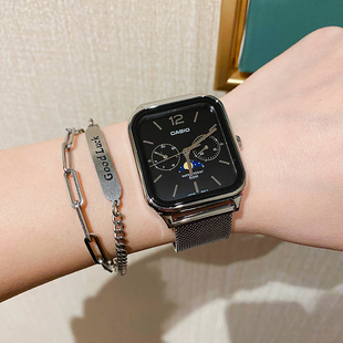 305M 卡西欧CASIO时尚 防水月相多功能三眼石英男表MTP M305D