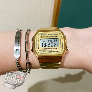 卡西欧小金表潮流复古小方表中性表A168WG-9 168WA 158WA WEM-7