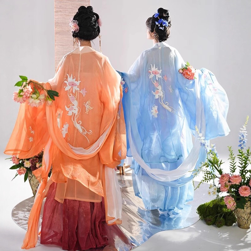 原创汉服女2025新款秋季唐制重工刺绣大袖衫中国风日常姐妹装