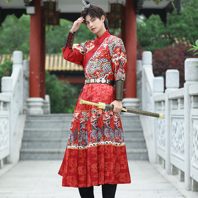 正品新款锦衣卫飞鱼服原创绣春刀侍卫服曳撒蟒袍麒麟明制汉服男装