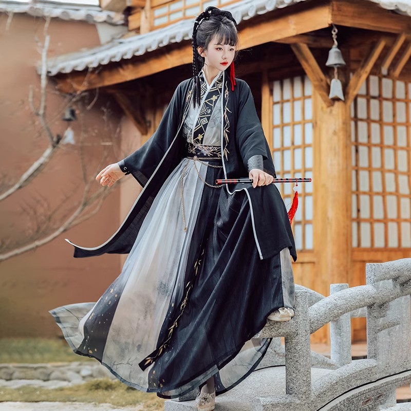 原创汉服【无双少侠】宋制褙子齐腰国风水墨男女同款酷飒日常百搭