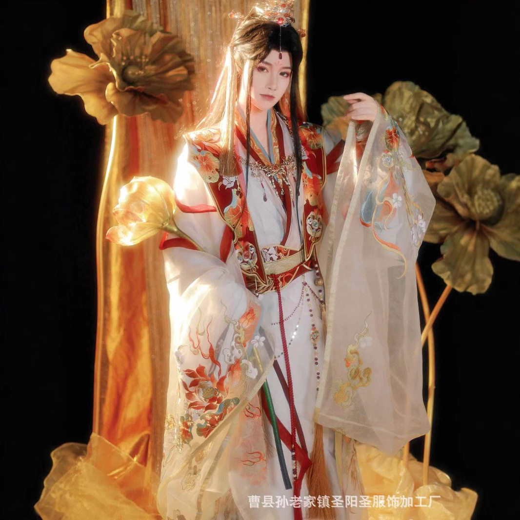汉服重工刺绣武侠魏晋风【神明之翼】直裾南北朝大袖衫男女同款