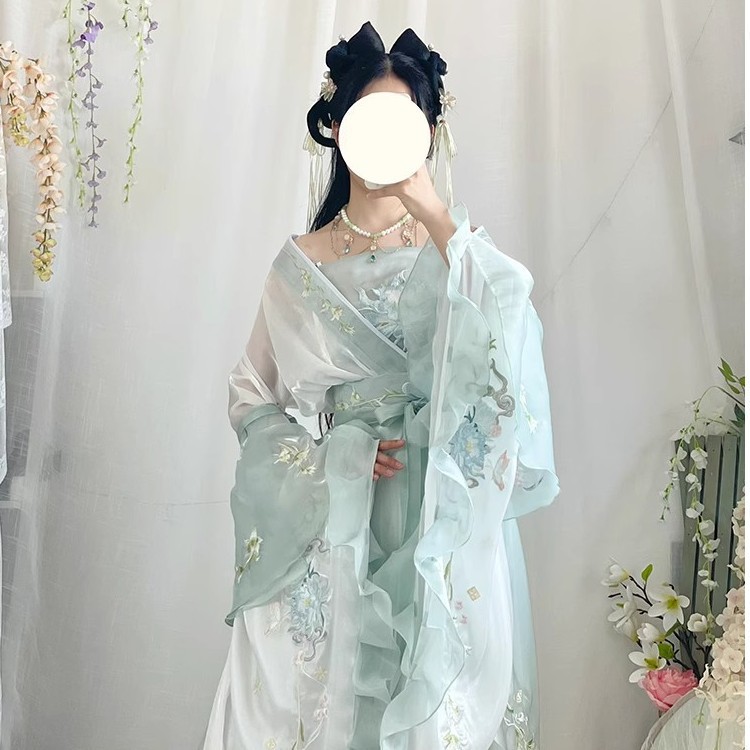 春秋女款成人汉服魏晋大袖齐腰襦裙汉服超仙南北朝绣花汉服套装