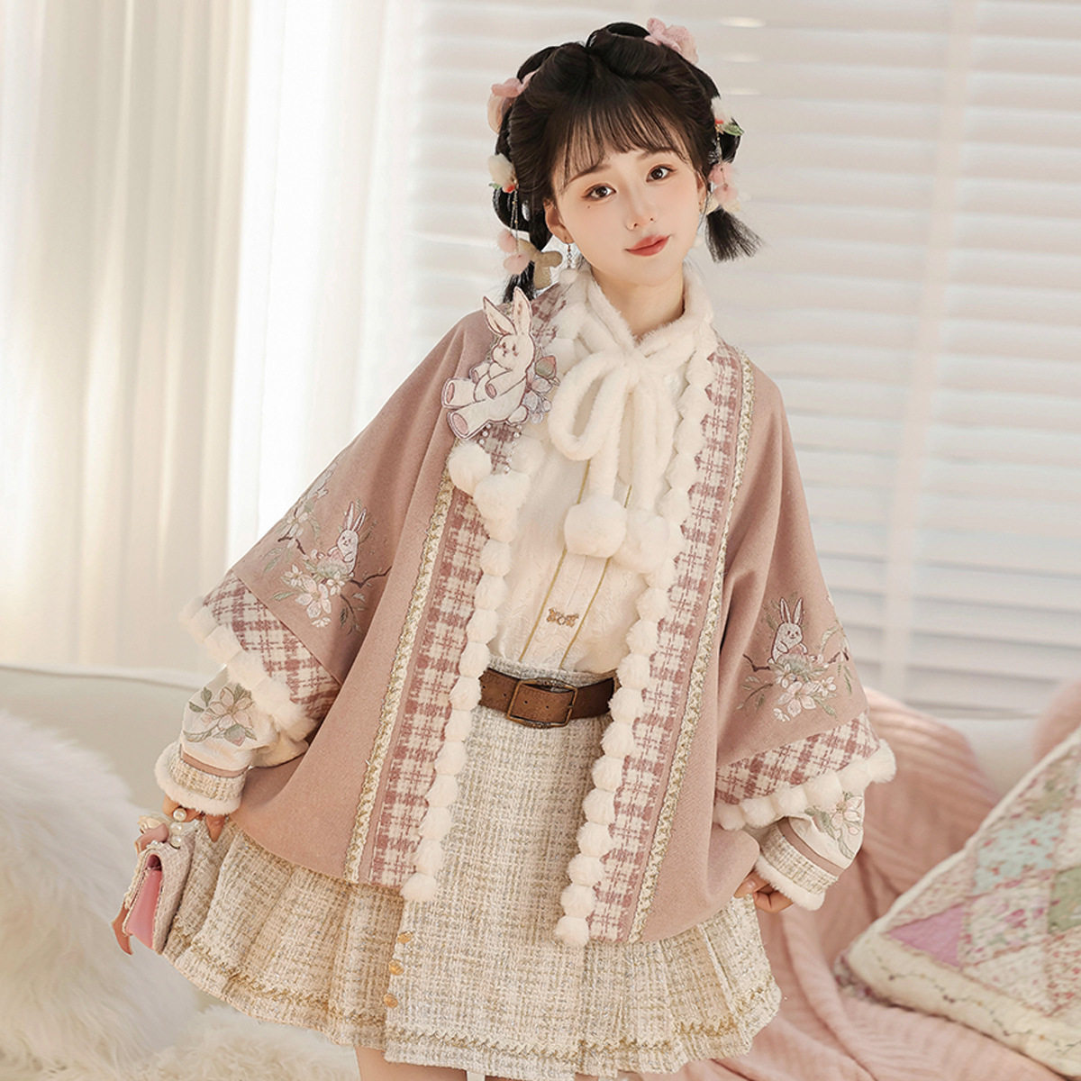 原创设计暖桃兔汉服女中国风改良汉元素外套上衣半裙套装7171,女装/女士精品,汉服套装,淘宝优惠券,粉丝福利购,淘宝优惠卷