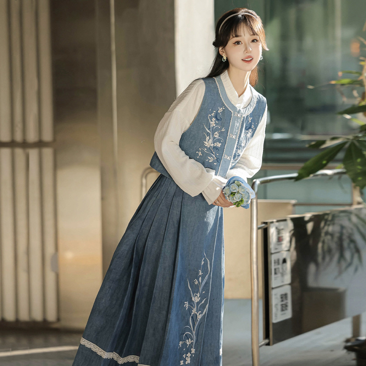 原创设计幽兰雪汉服女中国风改良汉元素马甲衬衣半裙套装9419,女装/女士精品,汉服套装,淘宝优惠券,粉丝福利购,淘宝优惠卷