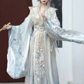 汉服改良魏晋风重工刺绣超仙侠女风套装 素女 汉元